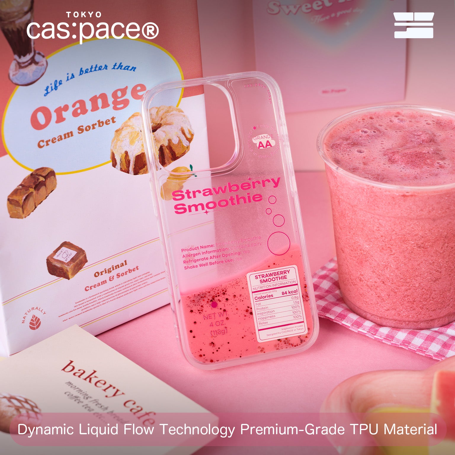 cas:pace Strawberry Mousse Quicksand Shell iPhone Case