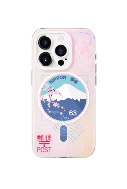 cas:pace Cherry Blossom Stamp MagSafe iPhone Case