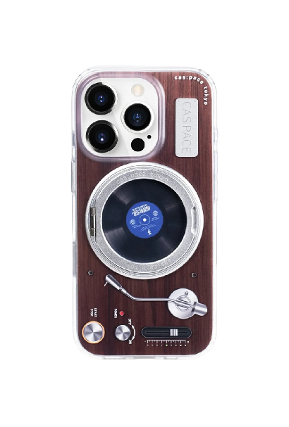 cas:pace Wood Grain Record MagSafe iPhone Case