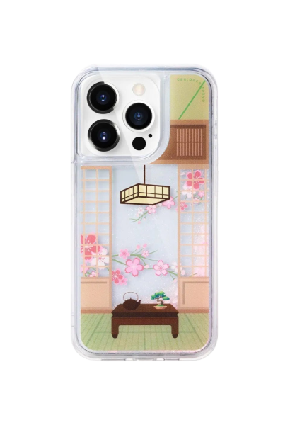 cas:pace Cherry Blossom Blows Snow and Flowing Sand Shell iPhone Case