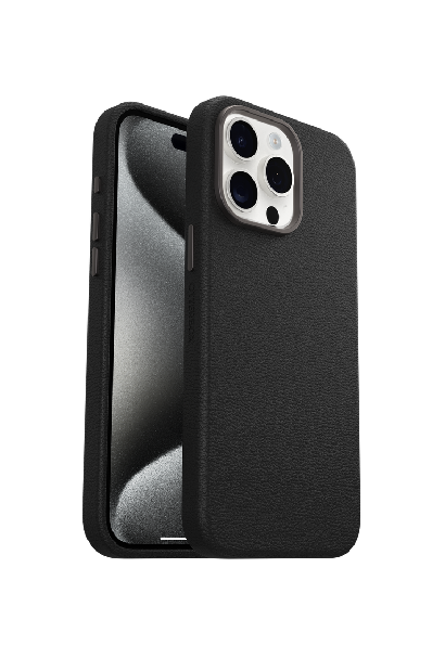 OtterBox Symmetry Cactus Leather for iPhone 15 Pro Max, Noir Ash