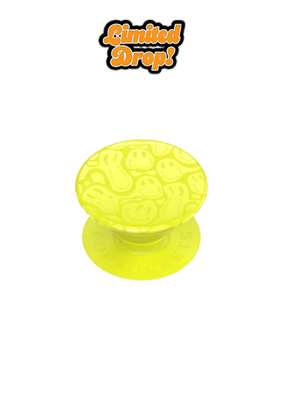 PopSockets PopGrip Neon Yellow Jolt Smiley