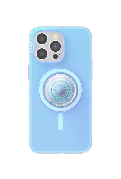 PopSockets PopCase MagSafe Opalescent Blue for iPhone 15 Pro Max