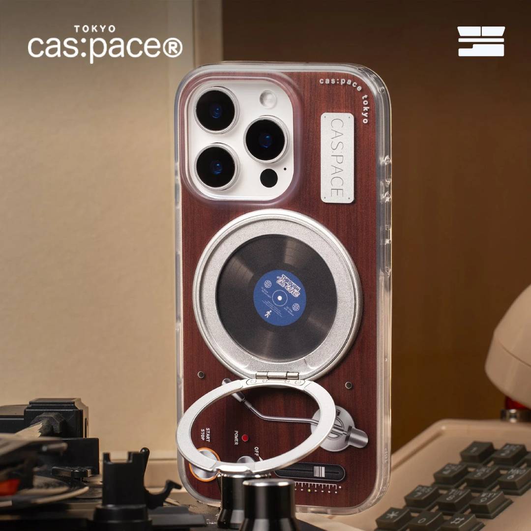 cas:pace Wood Grain Record MagSafe iPhone Case