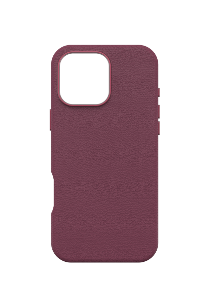 OtterBox Symmetry Cactus Leather Series for iPhone 16 Pro Max, Maroon Bells Red