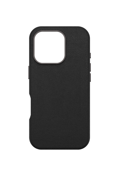 OtterBox Symmetry Cactus Leather Series for iPhone 16 Pro, Noir Ash Black