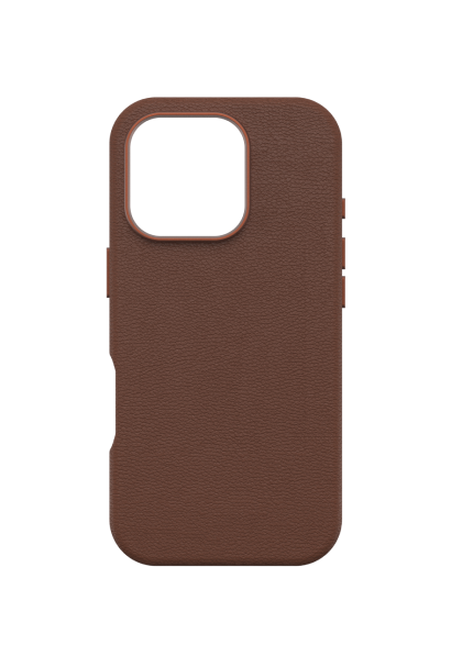 OtterBox Symmetry Cactus Leather Series for iPhone 16 Pro, Rich Adobe Brown